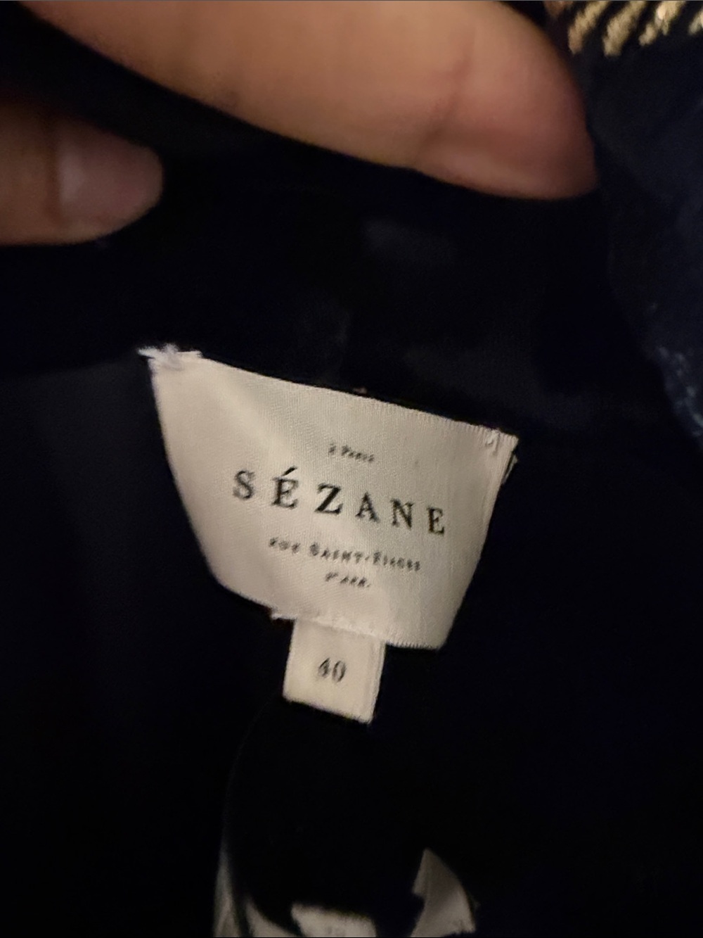 Sezane Odessa Women's Black Velvet Patch Blazer with Gold Star Embroidery - Picture 9 of 9
